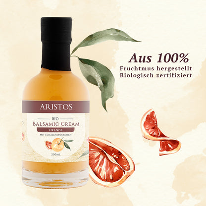 Biologische Balsamico Creme Orange mit Schaldenstücke