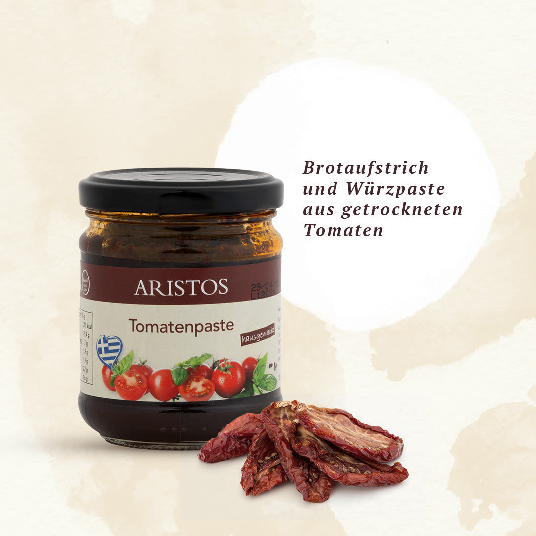Tomatenpaste von Aristos als Brotaufstrich oder Würzpaste