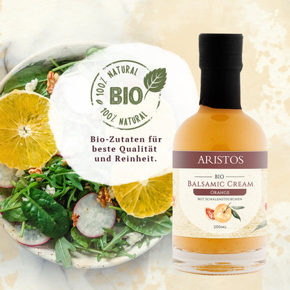 Biologische Balsamico Creme Orange mit Schaldenstücke