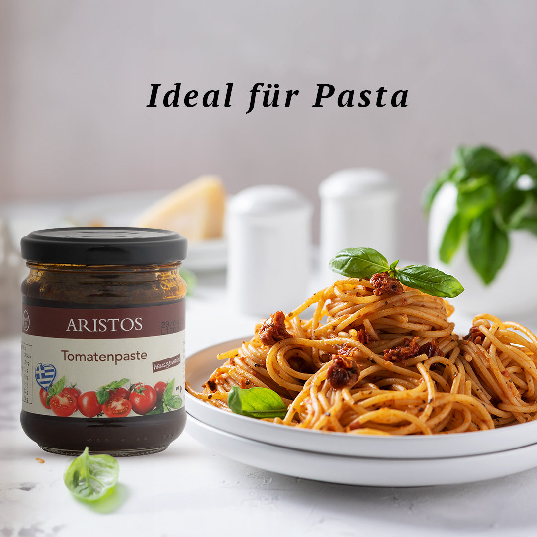 Tomatenpaste von Aristos als Brotaufstrich oder Würzpaste