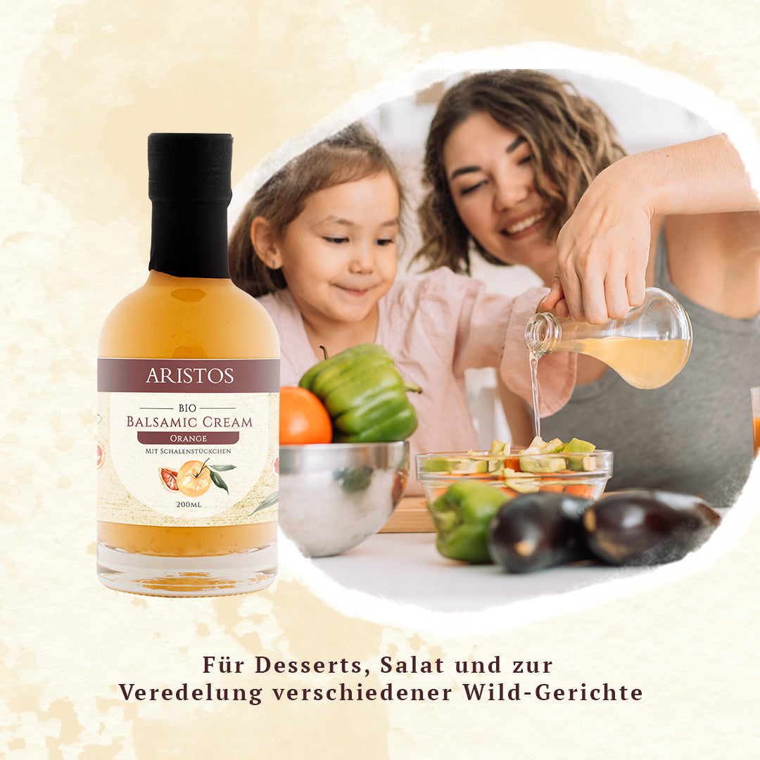 Biologische Balsamico Creme Orange mit Schaldenstücke