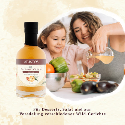Biologische Balsamico Creme Orange mit Schaldenstücke