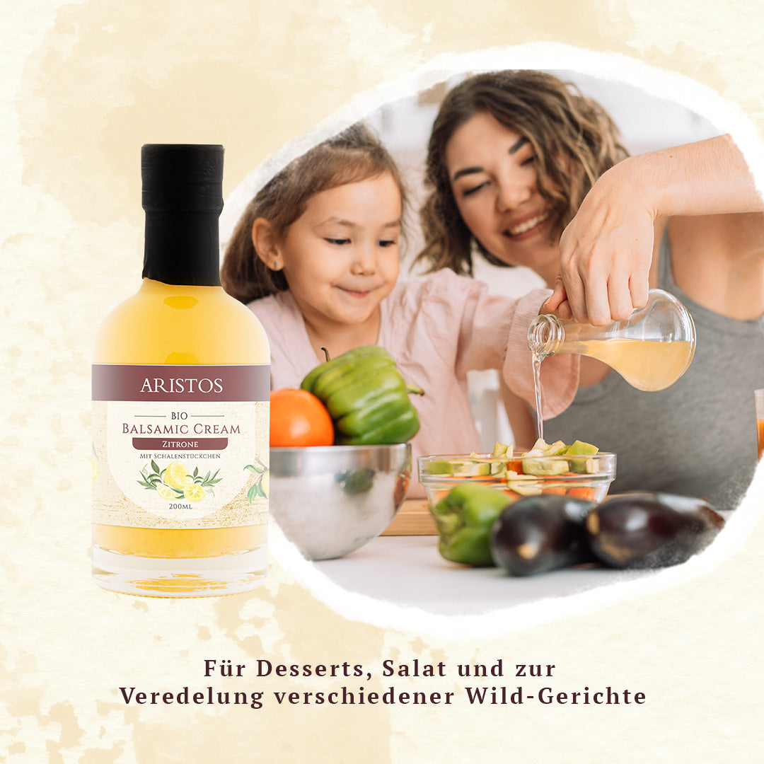 Bio Balsamico für Salat Brokkoli und Fisch