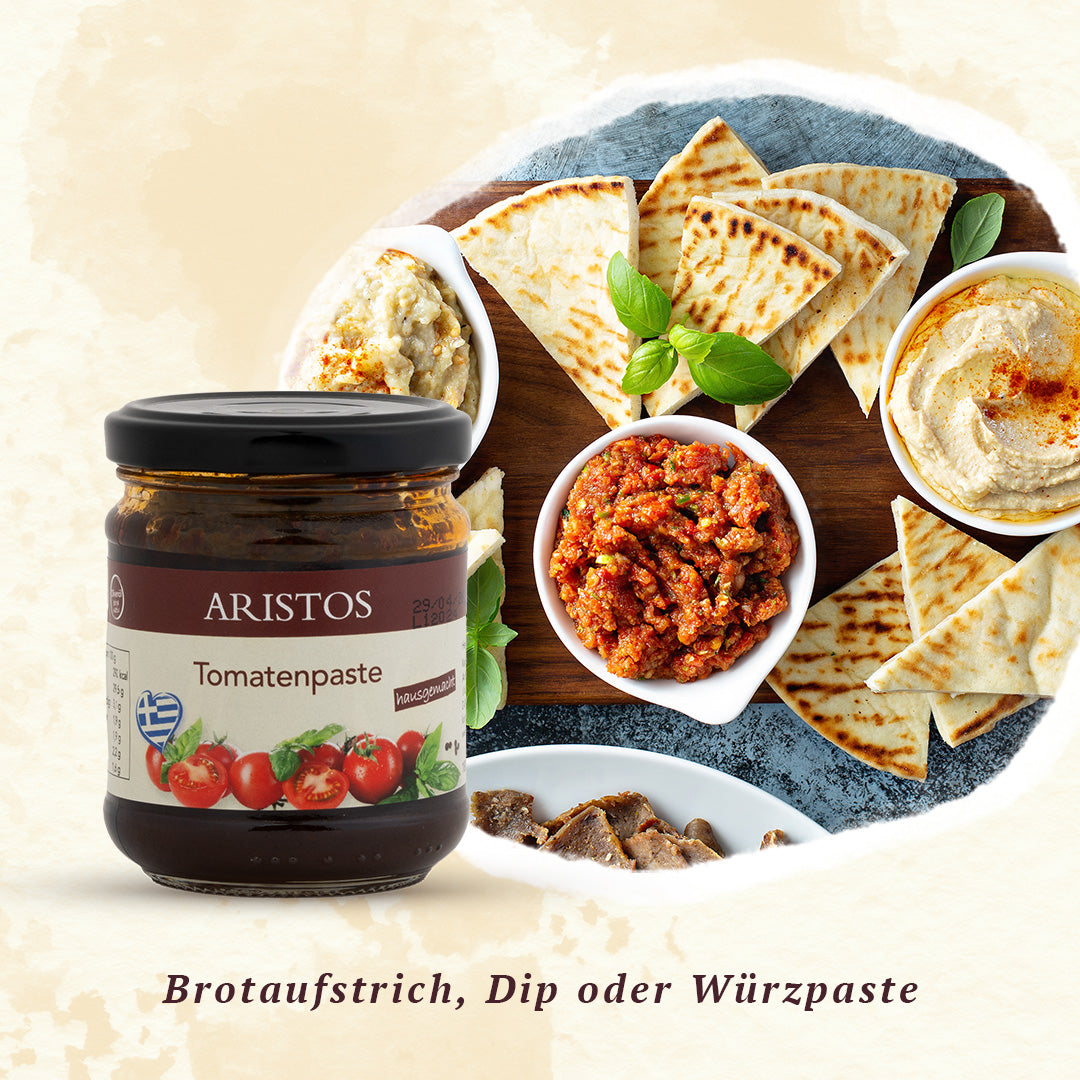 Tomatenpaste von Aristos als Brotaufstrich oder Würzpaste