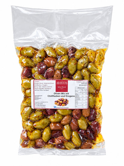Aristos-Oliven-Mix-Kalamata-und-gruene-Oliven