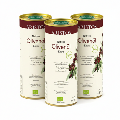 ARistos Olivenöl aus Lakonien 3x 1L  Dose
