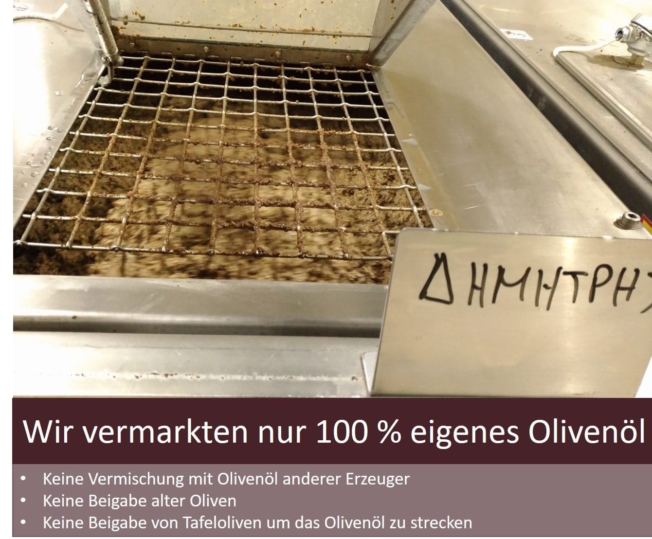 Direkte Vermarktung von Aristos Olivenöl