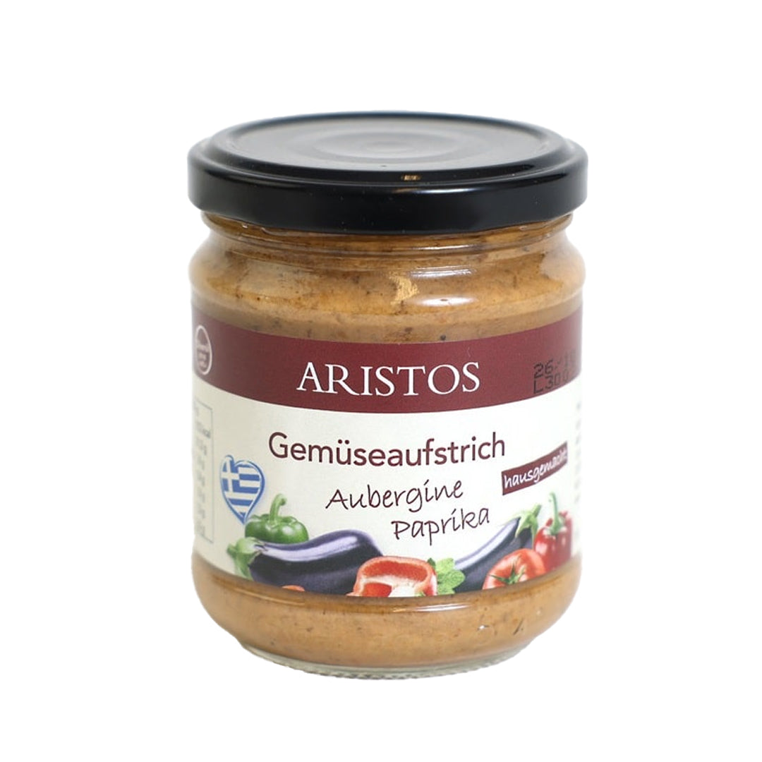 Brotaufstrich mit Aubergine und Paprika Aristos