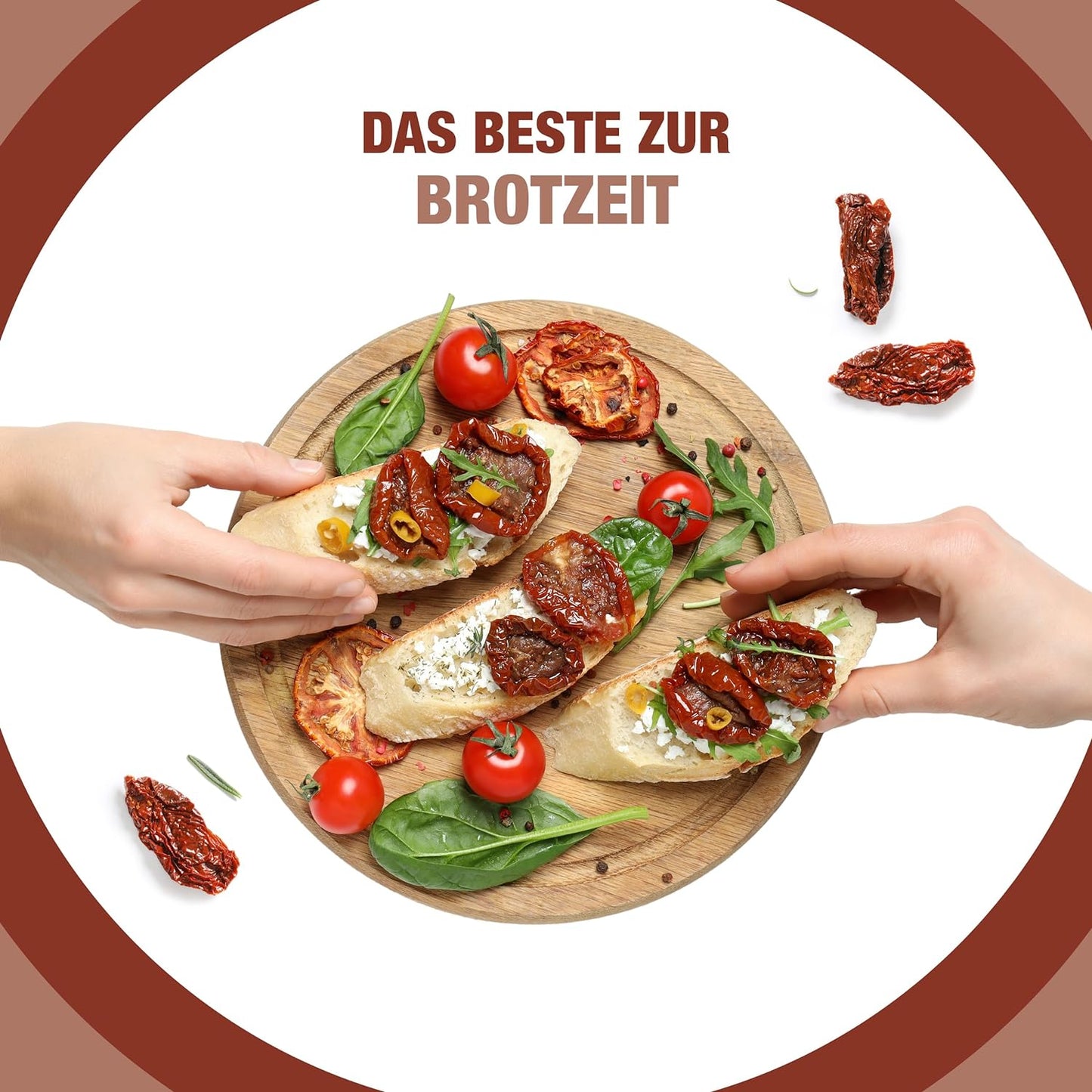 Getrocknete Tomaten auf Brot
