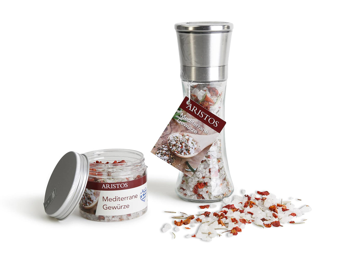 Grobes Meersalz mit mediterranen Kräuter für Salat