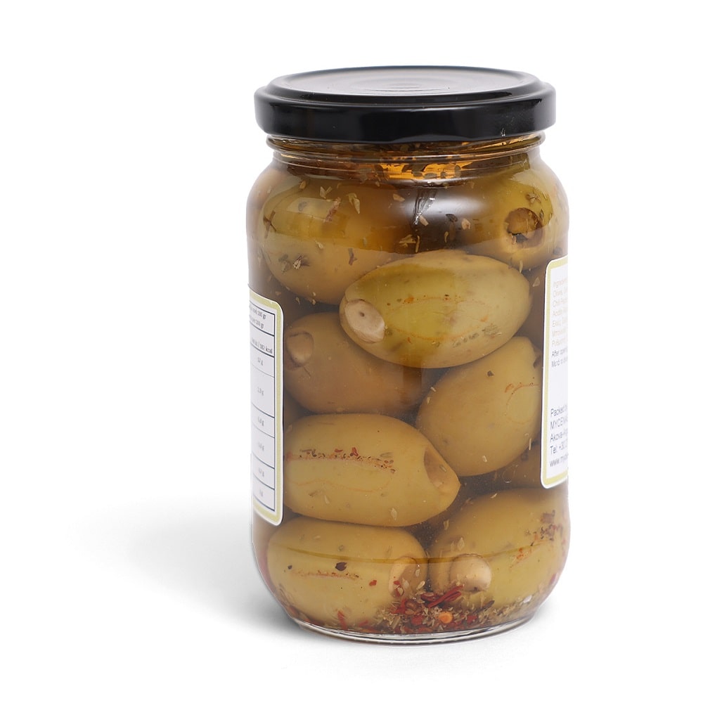 Grüne oliven gefüllt Mit Knoblauch Aristos