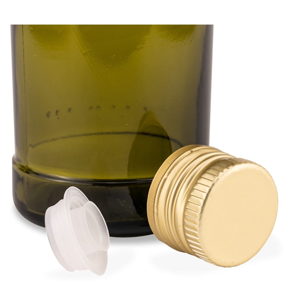 Leere Ölflasche mit Deckel