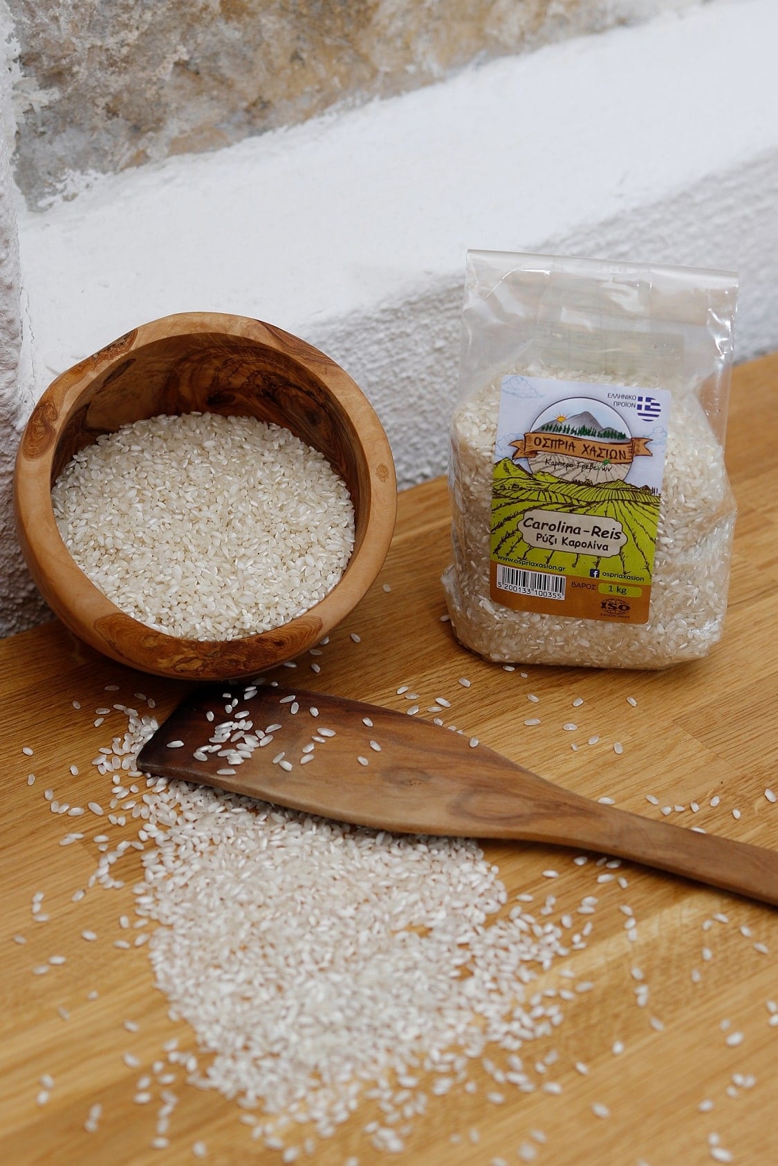 Reis bei der Zubereitung