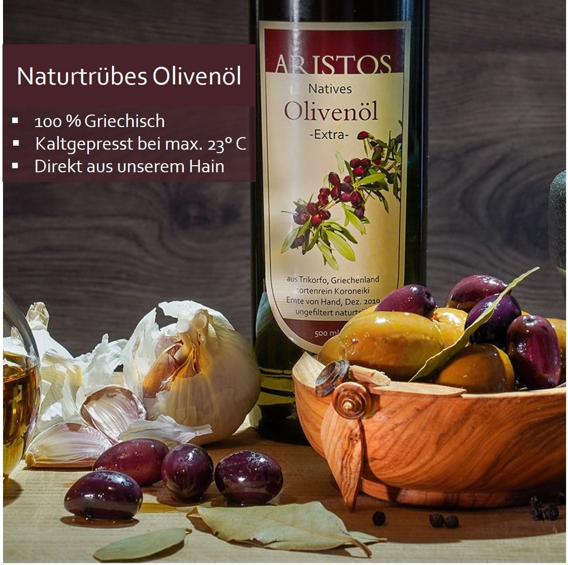 Naturtrübes Olivenöl Aristos