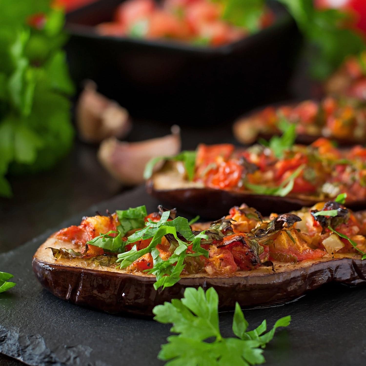 gefüllte Aubergine